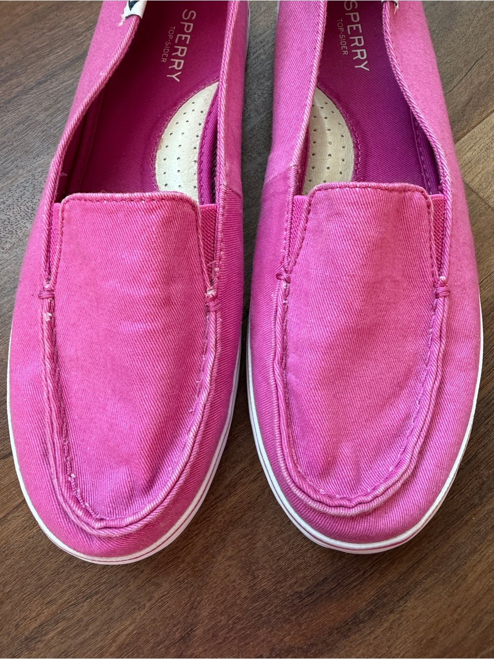 Sperry Pink Slip-On Canvas Loafers - Picture 3 of 9